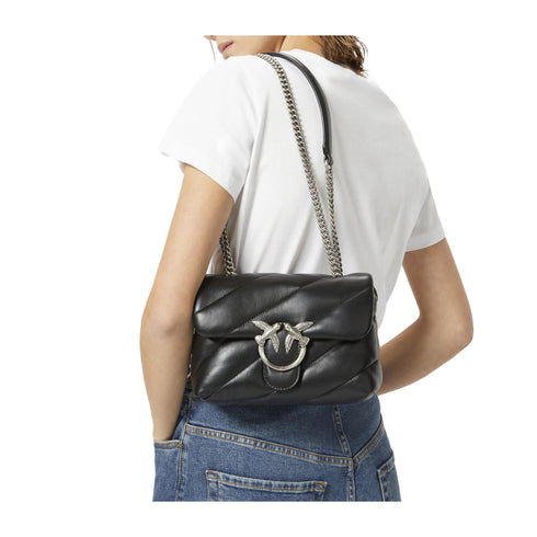 Pinko Borsa a tracolla Borsa da Donna a tracolla Mini Love Puff Nero argento P25 - PINKO 100039A0F2 - Z99O - UNI - Francavilla Moda